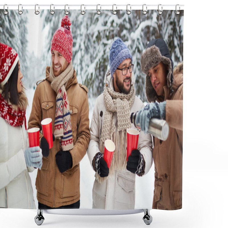 Personality  Friends Warming Up In Winter Shower Curtains