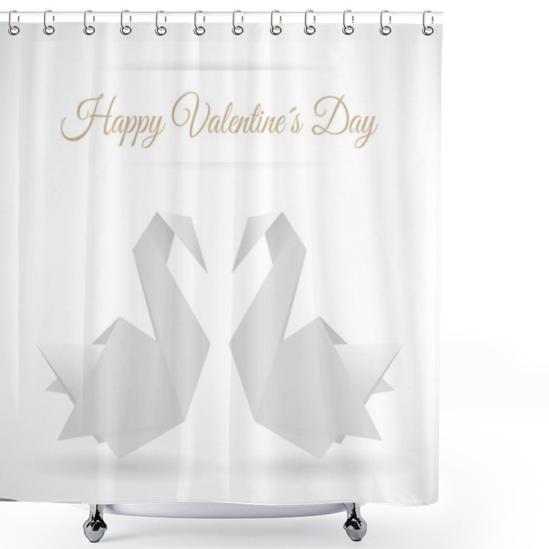 Personality  Swans Origami (Happy Valentine' S Day) Shower Curtains