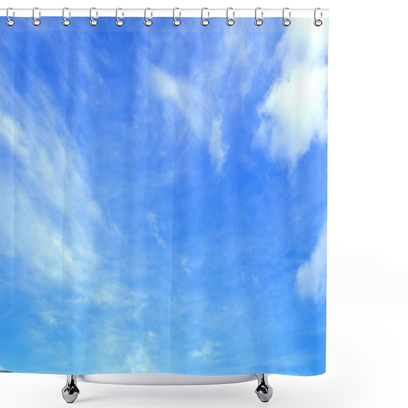 Personality  Blue Sky With Clouds Shower Curtains