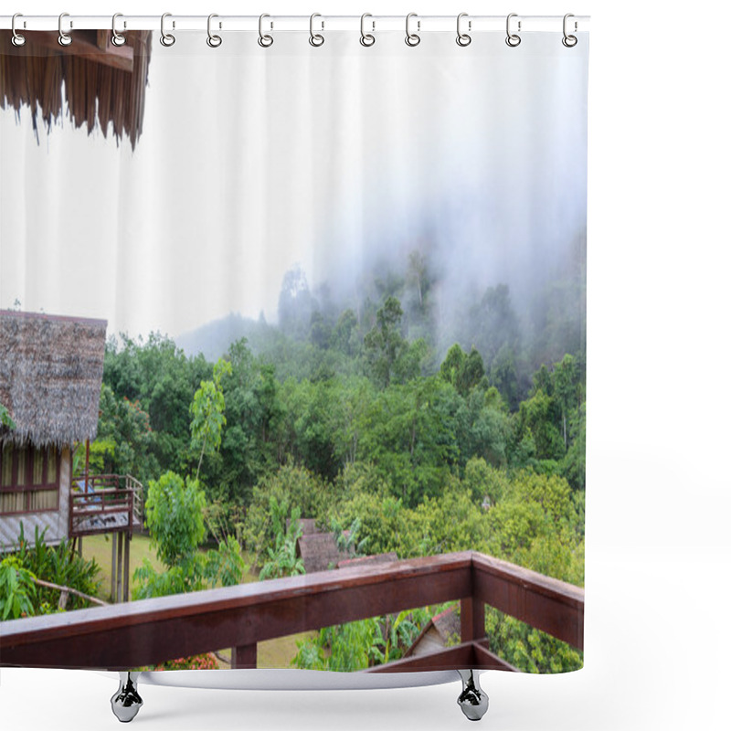 Personality  View From Balcony Of A Cabin Shower Curtains