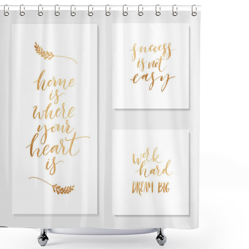 Personality  Collection Of Hand Drawn Phrase.  Shower Curtains