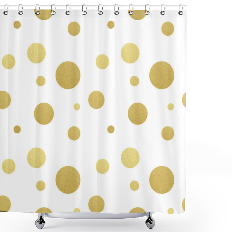 Personality  Classic Dotted Seamless Gold Glitter Pattern. Shower Curtains