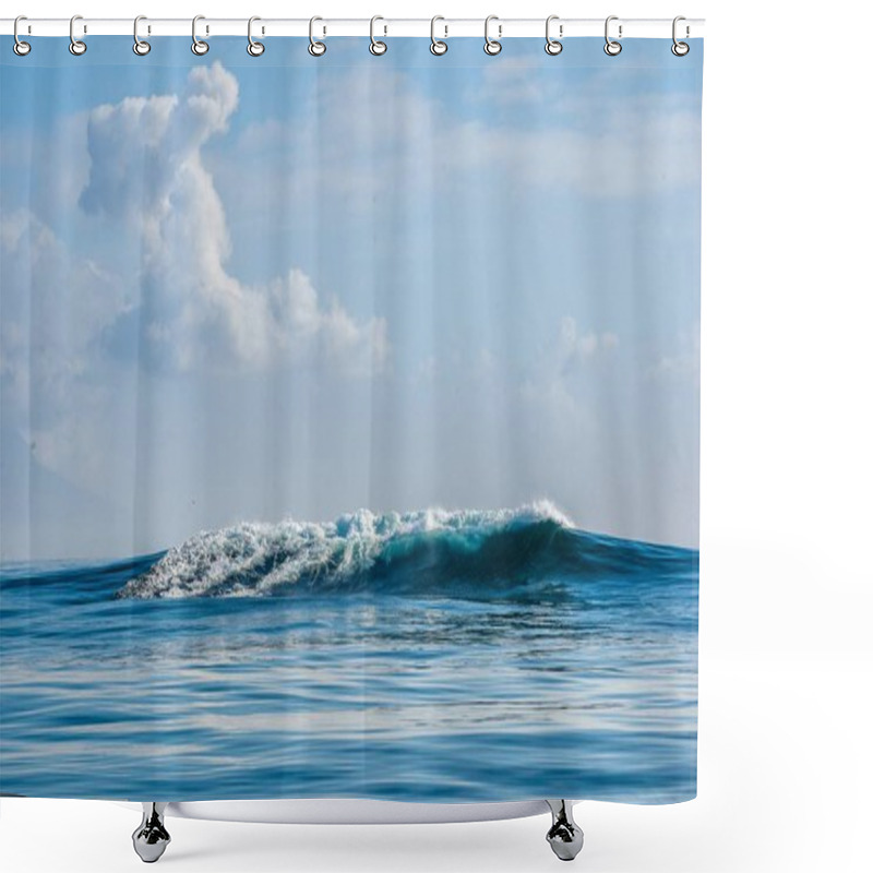 Personality  Clouds Sky, Waves With Splashes Shower Curtains