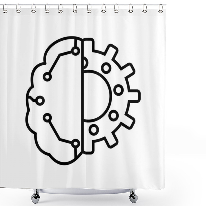 Personality  Artificial Intelligence Powered Brain Simulation Icon To Be Used As A Marketing Tool, Or Maybe As Simple As Icons On Your Website Or App, The Choice Is Yours! Shower Curtains