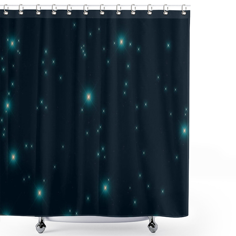 Personality  Bright Stars Shining In Night Sky, Space Concept  Shower Curtains