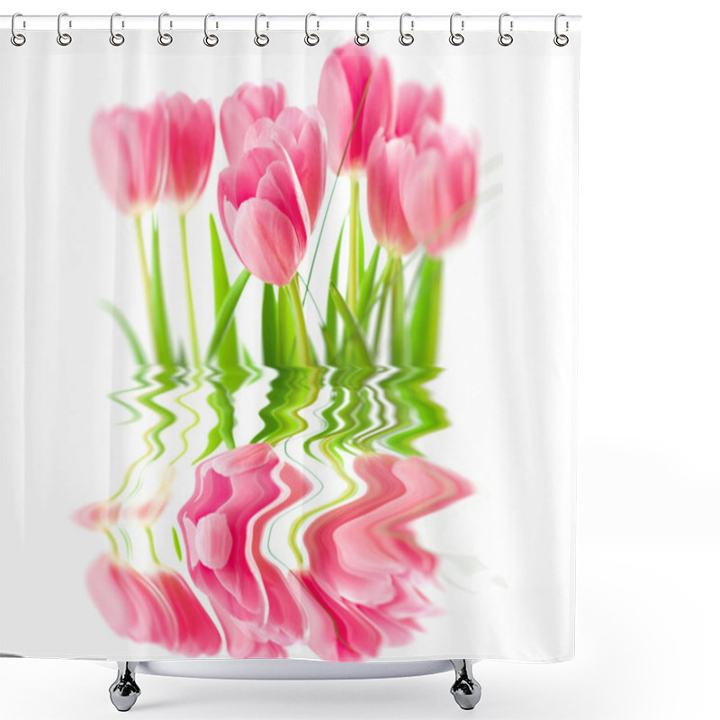 Personality  Pink Tulips Shower Curtains