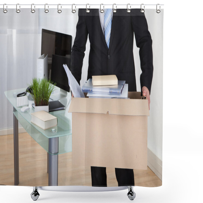 Personality  Businessman Moving Offices Shower Curtains