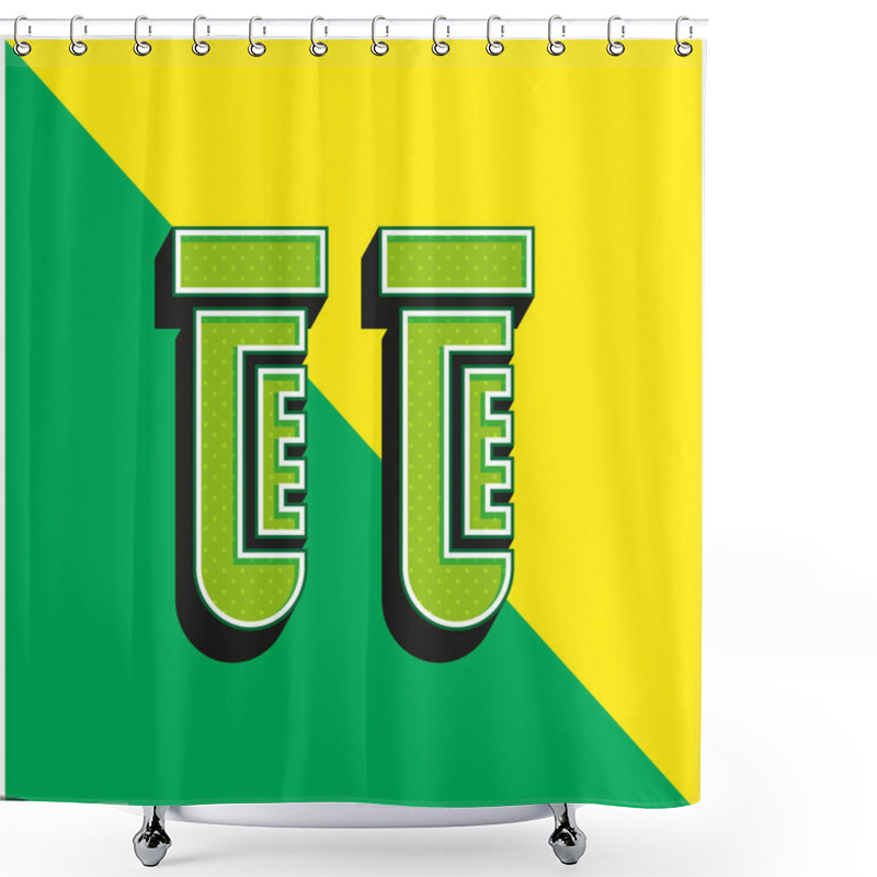 Personality  Blood Sample Green And Yellow Modern 3d Vector Icon Logo Shower Curtains