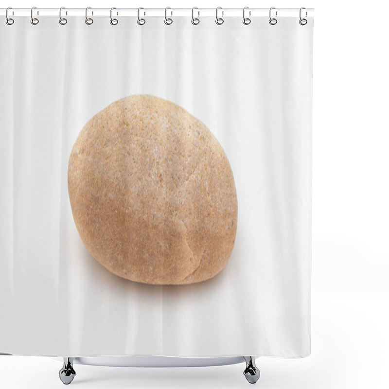 Personality  One Stone Isolated On White Background Shower Curtains