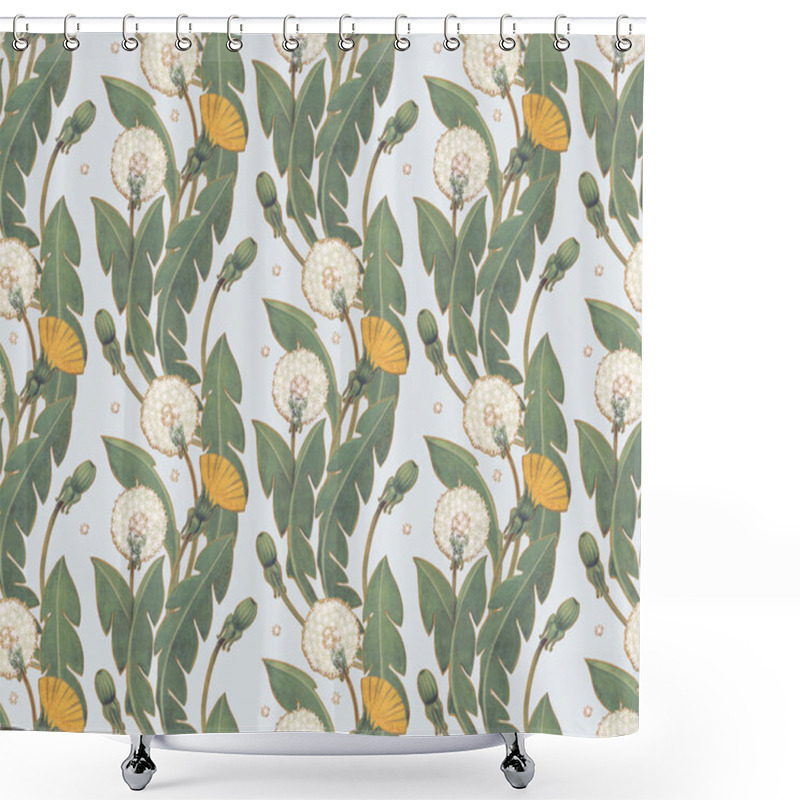 Personality  Dandelion Seamless Pattern Shower Curtains