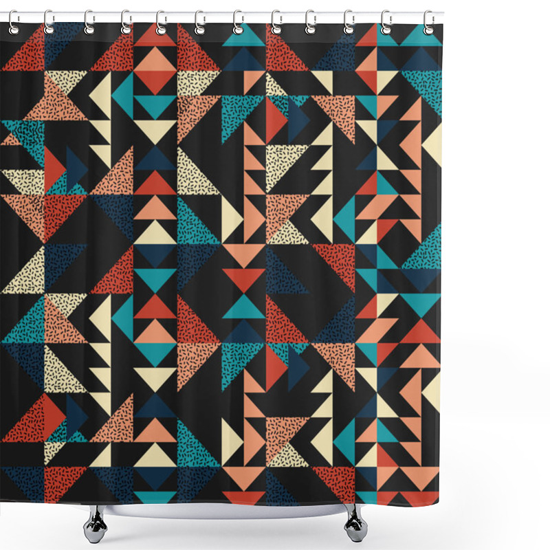 Personality  Seamless Triangle Pattern Abstract Background With Geometric Texture For Scarf And Hijab Trendy. Shower Curtains