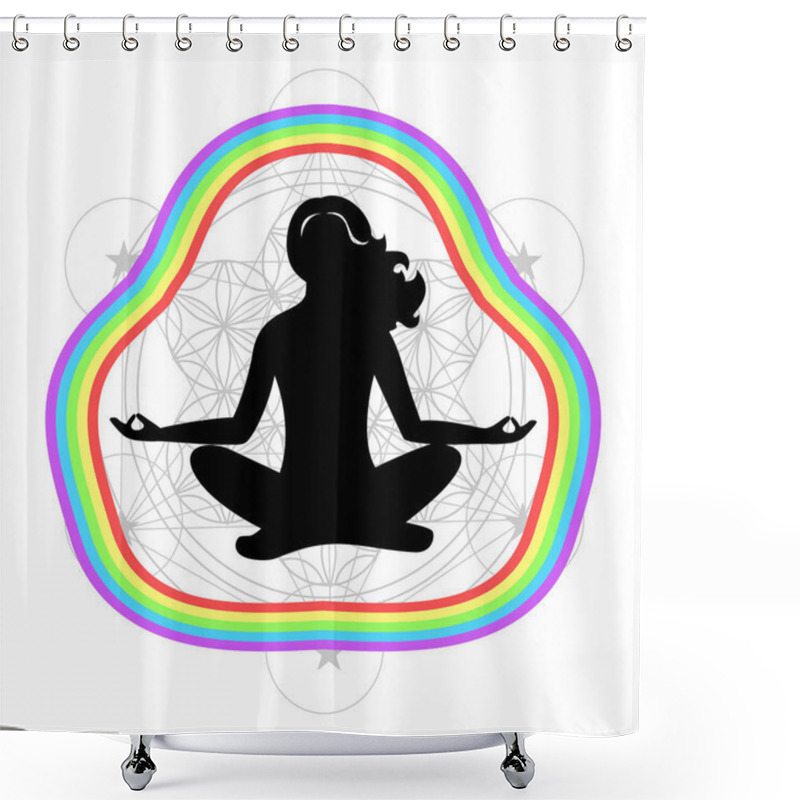 Personality  The Illustration On The Theme Of The Meditation. Shower Curtains