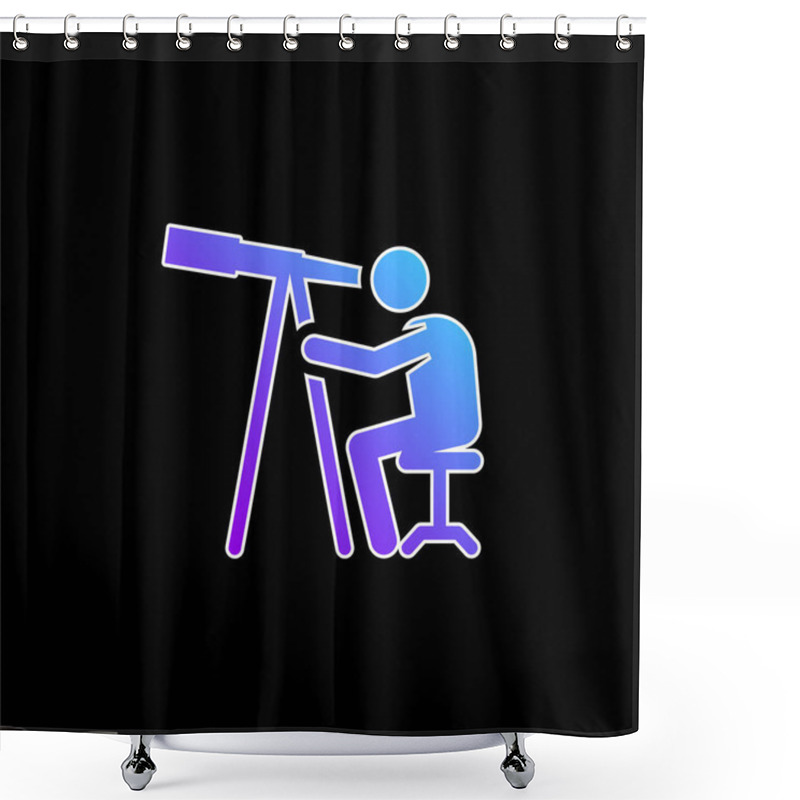 Personality  Astronomer Blue Gradient Vector Icon Shower Curtains