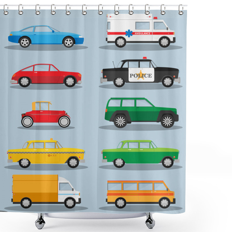 Personality  Urban Vehicles Icons Shower Curtains