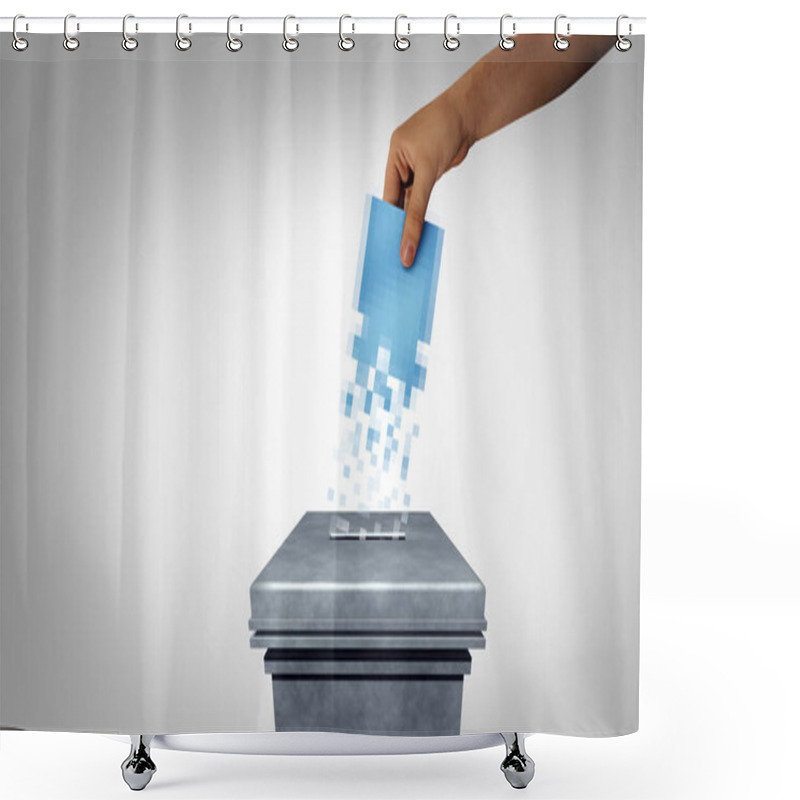 Personality  Online Voting Election Concept And Internet Vote Or E-voting  Web Survey With 3D Illustration Elements. Shower Curtains