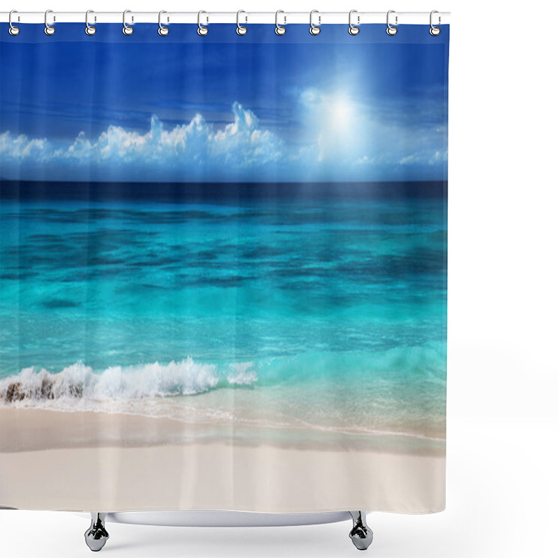 Personality  Seychelles Beach Shower Curtains