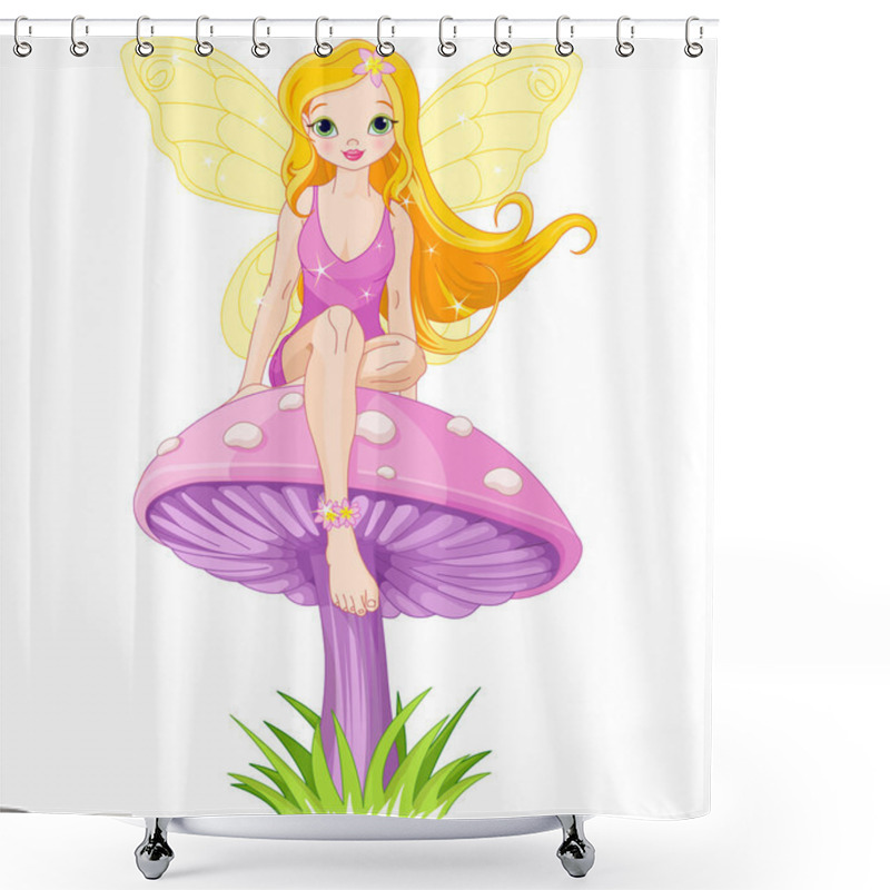 Personality  Cute Fairy On The Mushroom Shower Curtains