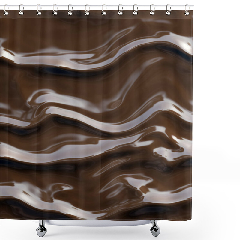 Personality  Seamless Texture Chocolate Horizontal Waves Closeup Background. Shower Curtains