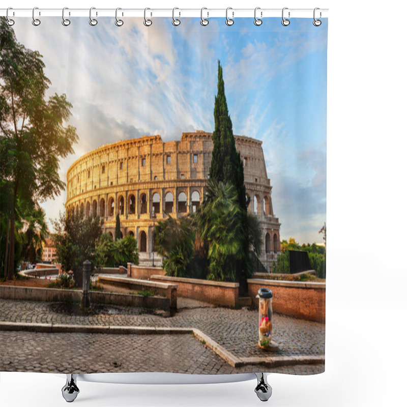 Personality  Sunrise Over Coliseum Shower Curtains