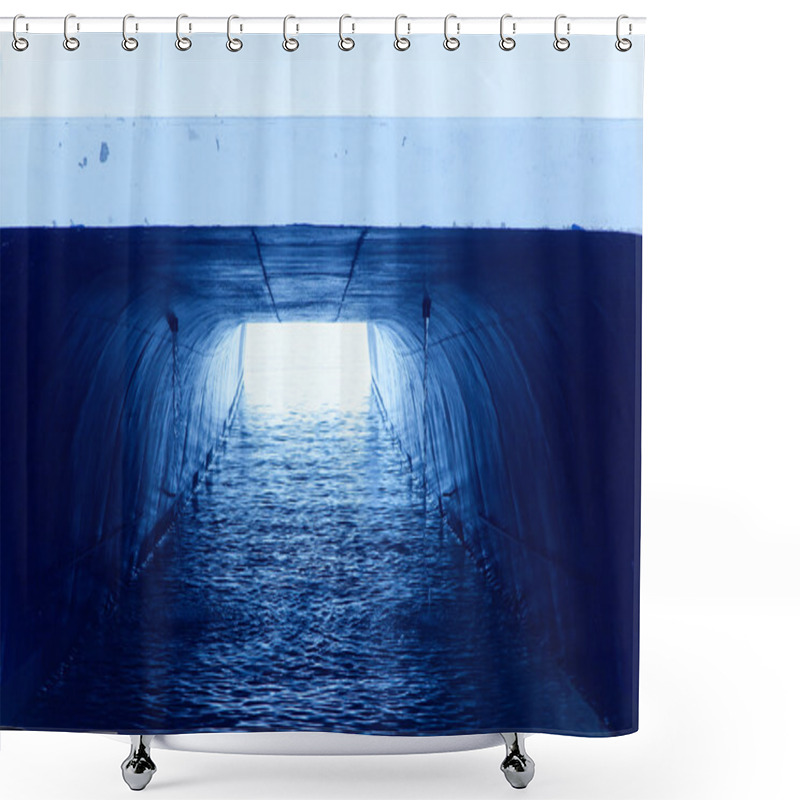 Personality  Cat Catamaran Low Angle View Like A Light Tunnel Shower Curtains