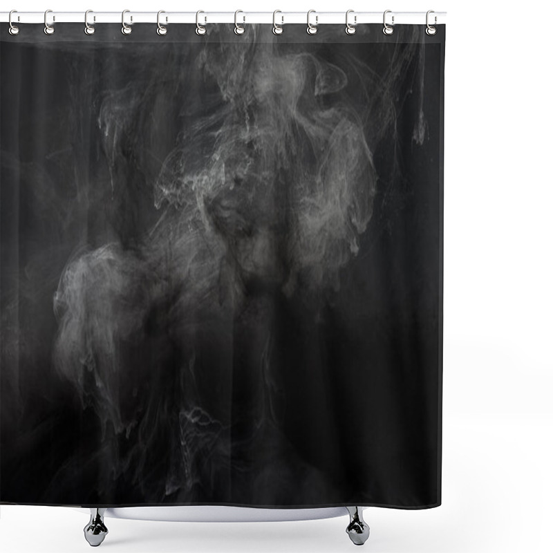 Personality  Abstract Black Texture With Grey Paint Swirls Shower Curtains