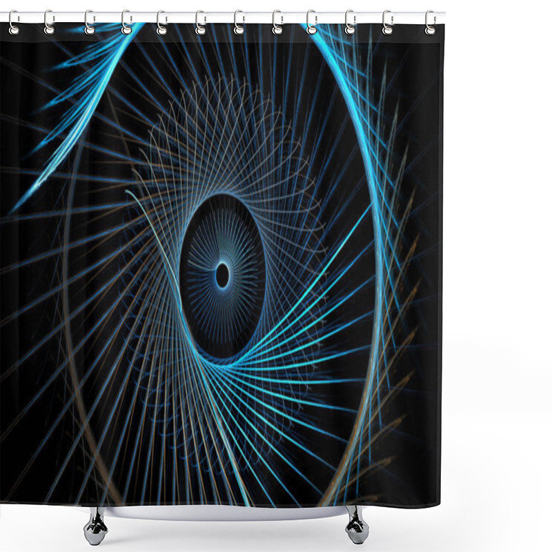 Personality  Abstract Fractal Spiral Pattern Shower Curtains