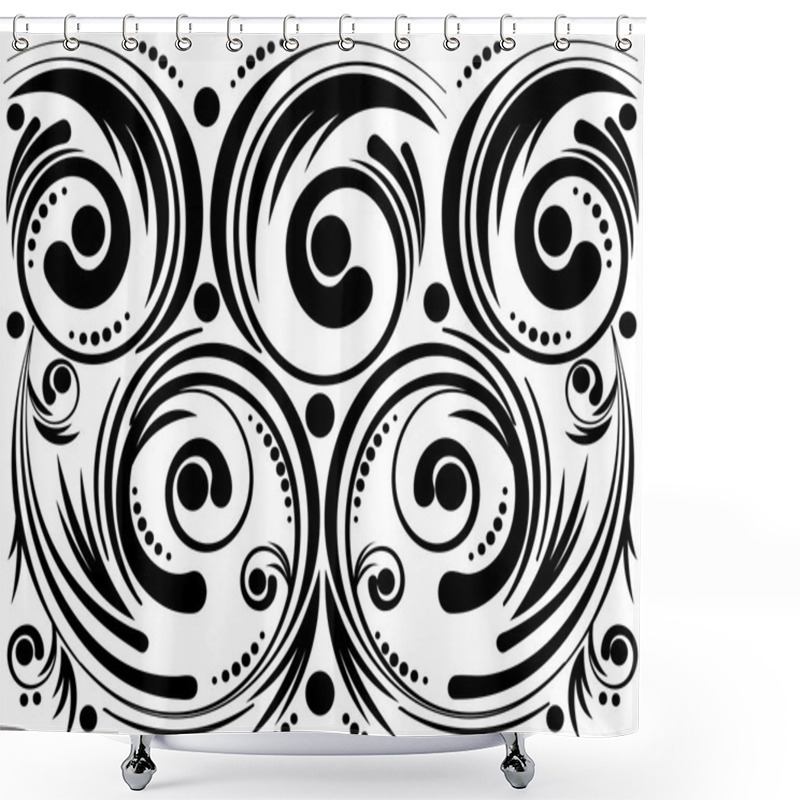 Personality  Swirls And Dots Shower Curtains