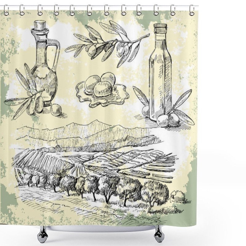 Personality  Olive Oil Shower Curtains