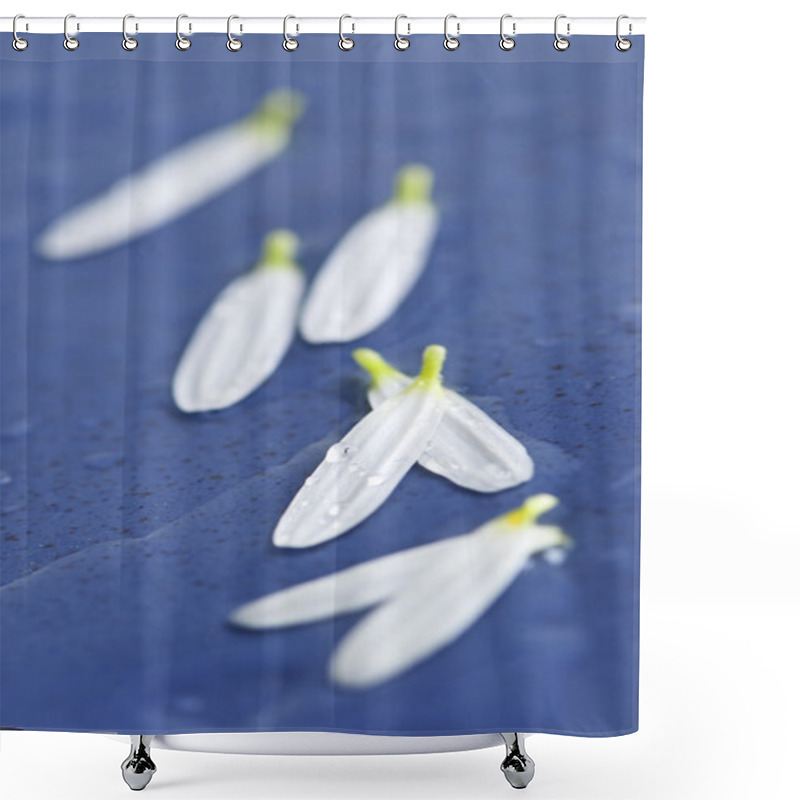 Personality  Flower Petals With Water Drops Shower Curtains