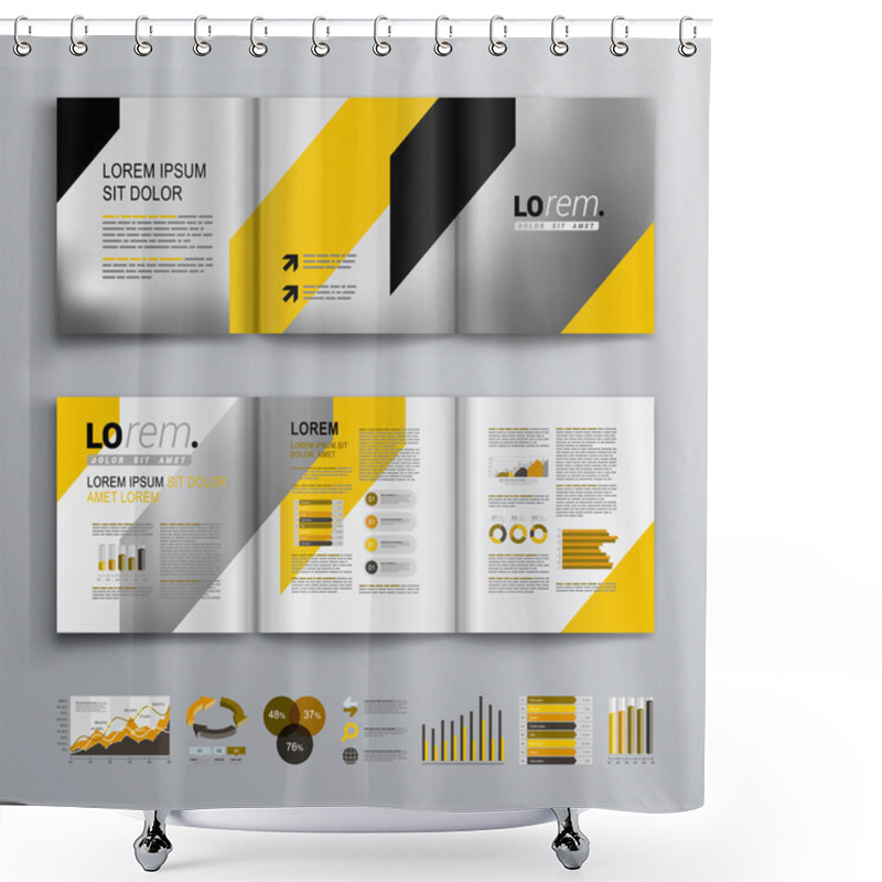 Personality  Brochure Template Design Shower Curtains