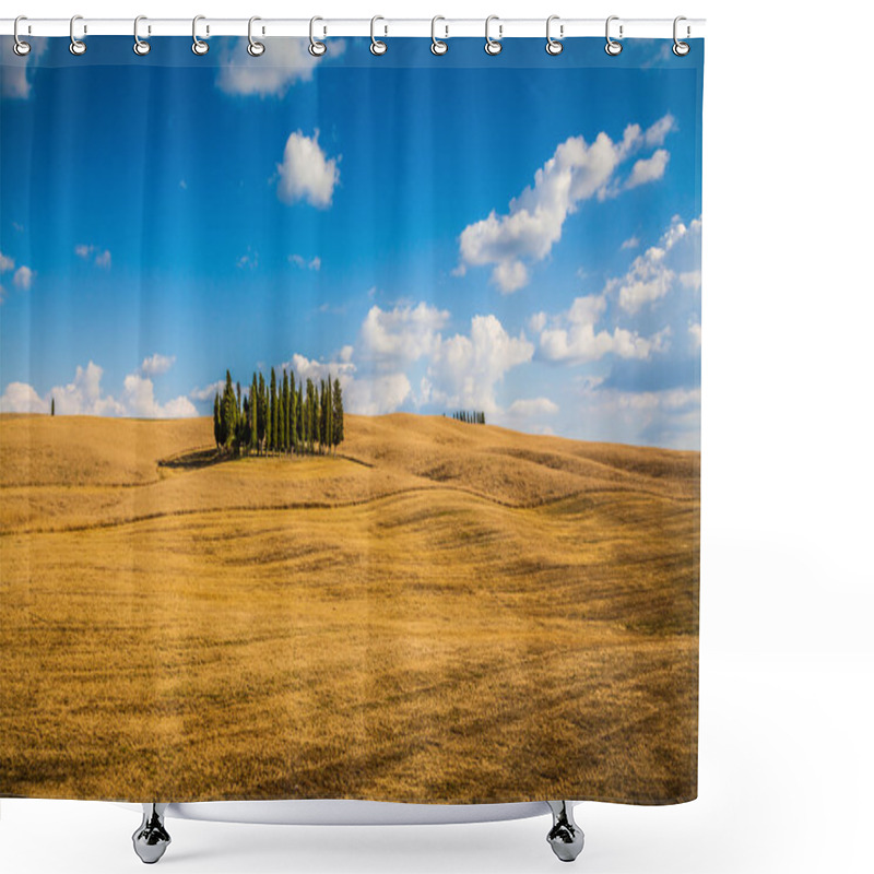 Personality  Scenic Tuscany Landscape With Cypress Trees, Val D'orcin, Italy Shower Curtains