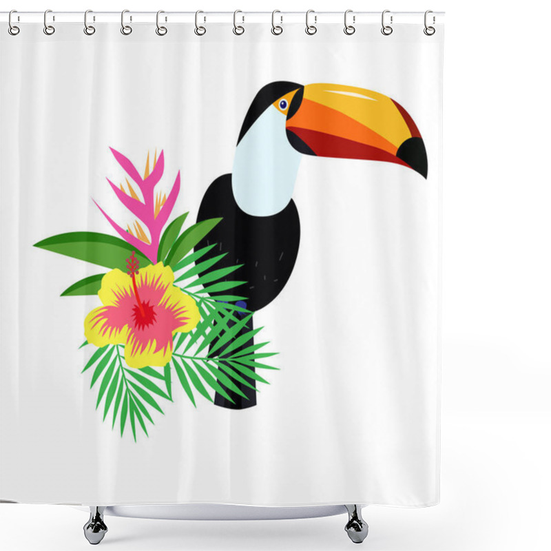 Personality  Beautiful Toucan Cartoon Vector Illustration Shower Curtains