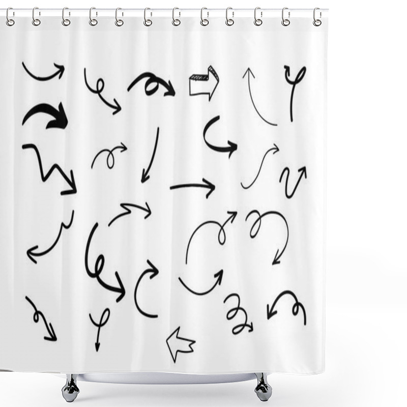 Personality  Set Of Different Pointing Arrows - Arrow Shapes Shower Curtains