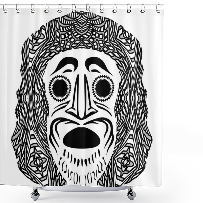 Personality  Tribal Mask Shower Curtains