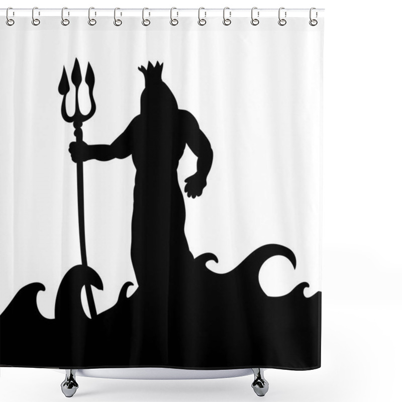 Personality  Poseidon God Silhouette Ancient Mythology Fantasy Shower Curtains