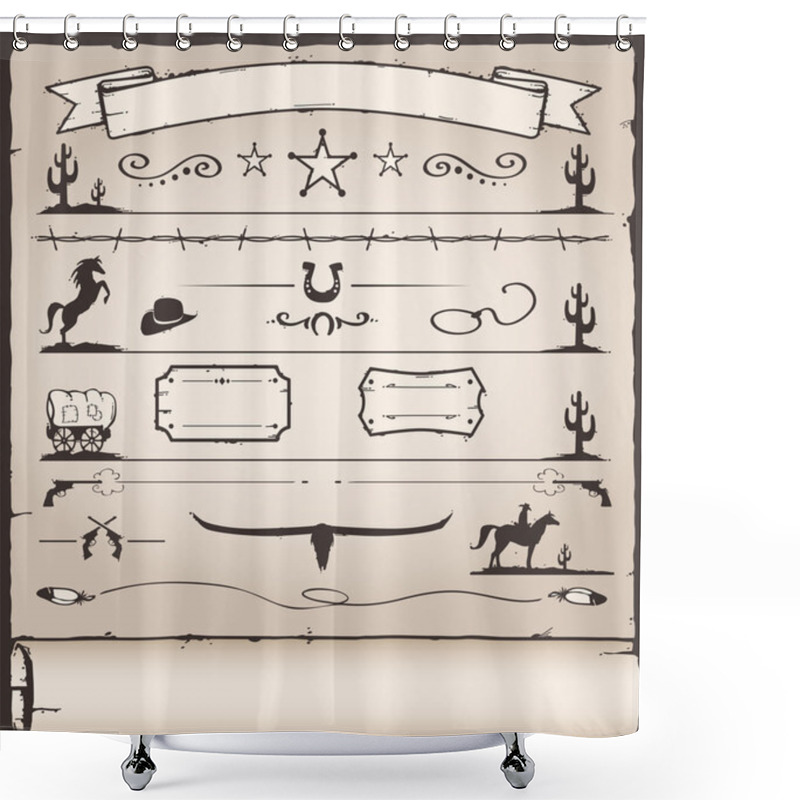 Personality  Design Elements Wild West Shower Curtains