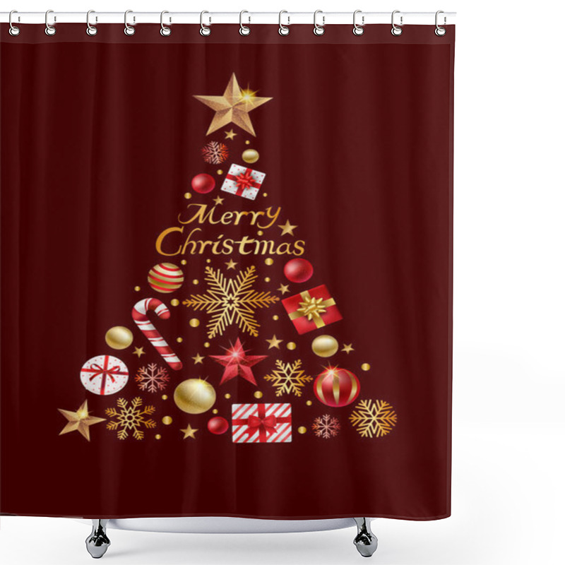 Personality  Christmas Ornament Frame Illustration Shower Curtains