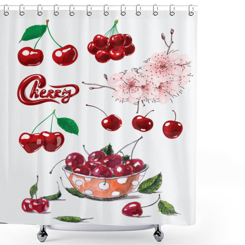 Personality  Cherries Shower Curtains