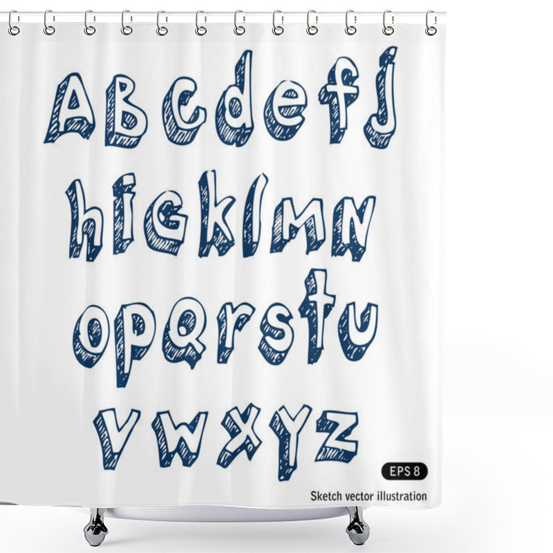 Personality  Hand-drawn Alphabet Shower Curtains