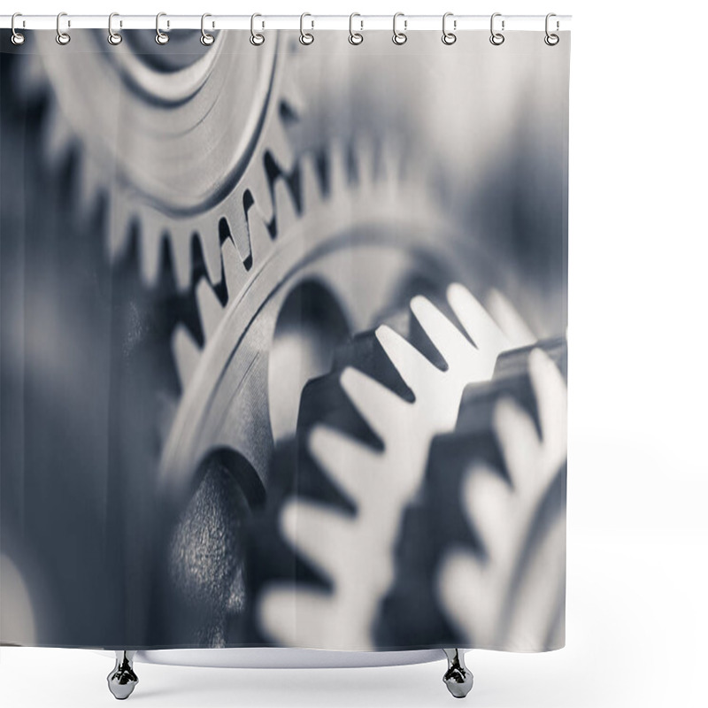 Personality  Engine Gear Wheels, Industrial Background Shower Curtains