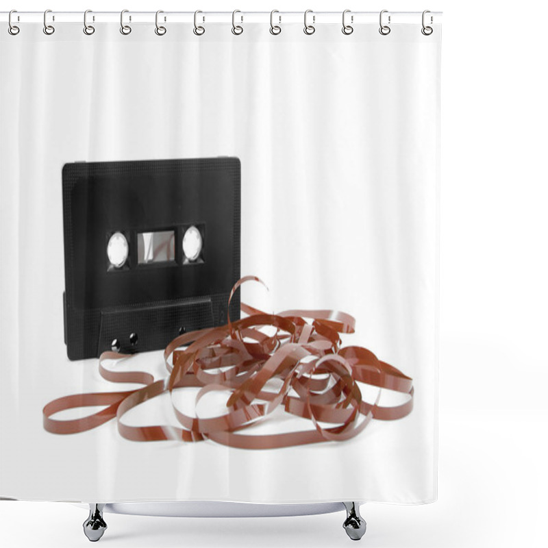 Personality  Messed Up Audio Cassette Tape Shower Curtains