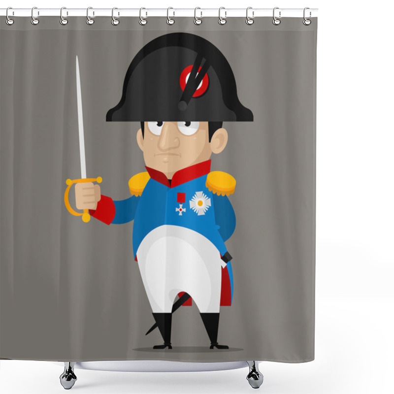 Personality  Napoleon Bonaparte Cartoon Character Holds Sword Shower Curtains