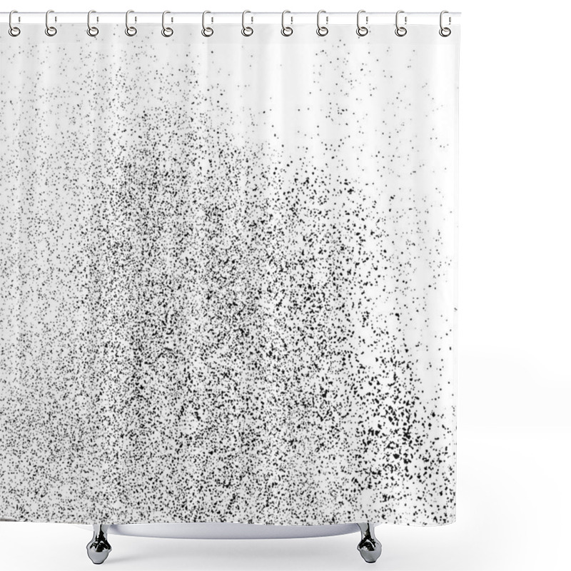 Personality  Black Grainy Texture Isolated On White. Shower Curtains