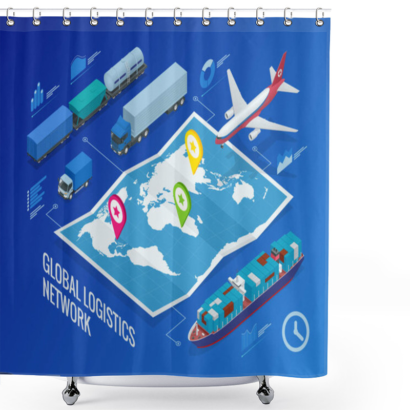 Personality  Global Logistics Network Shower Curtains