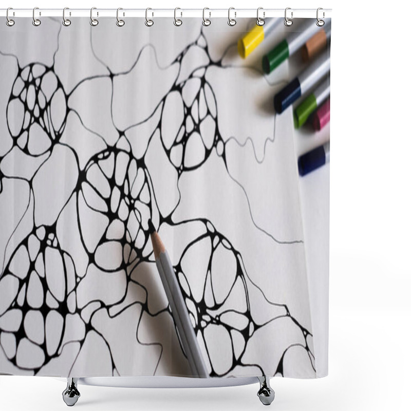 Personality  Neurographic Art Is An Easy Way To Work With The Subconscious Mind Through Drawing. Neurographics As An Art Form Is A New And Is Created By Drawing Circles And Various Shapes Shower Curtains