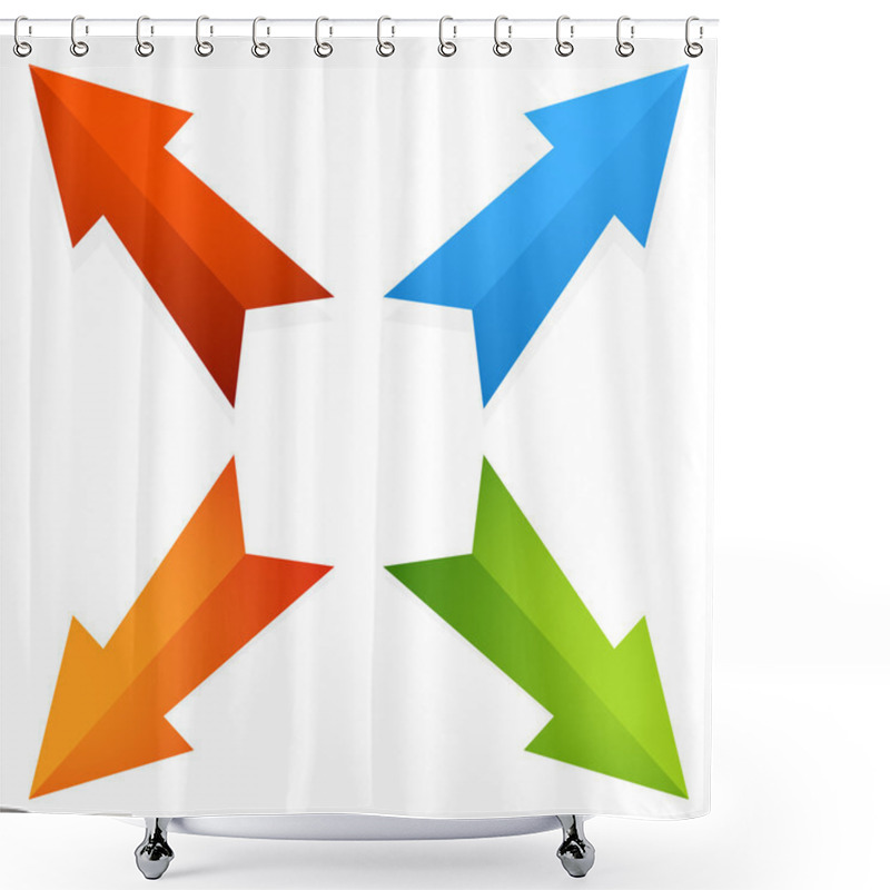 Personality  Diagonal Arrows Pointing Outwards. Shower Curtains