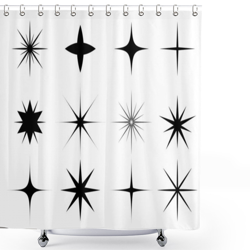 Personality  Star Icon On White Background. Set Of Bright Stars For Christmas, New Year. Vector Illustration. Shower Curtains