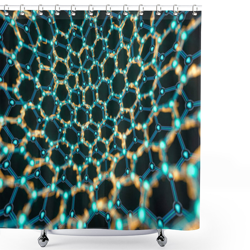 Personality  Cells And Biological Chain,molecules And Abstract Conception,3d Rendering. Shower Curtains