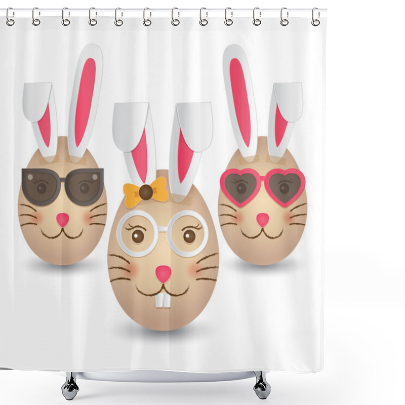 Personality  Happy Easter Eggs Shower Curtains