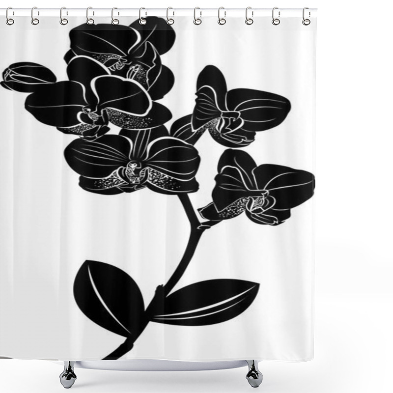 Personality  Orchids. Vector Illustration. Isolated Orchids On A White Background. Orchids. Orchid Flowers. Shower Curtains